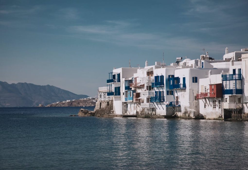 Water view of houses in Mykonos